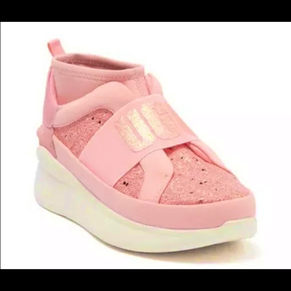 UGG Women’s Pink Sock Chunky Glitter Sneaker.